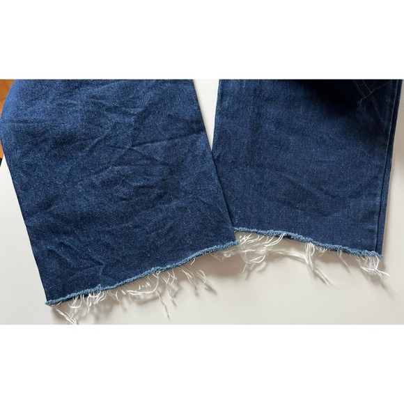 Frame Denim Le High & Tight Exposed Zipper Dark Blue Frayed Hem Jeans 27 - Picture 6 of 11